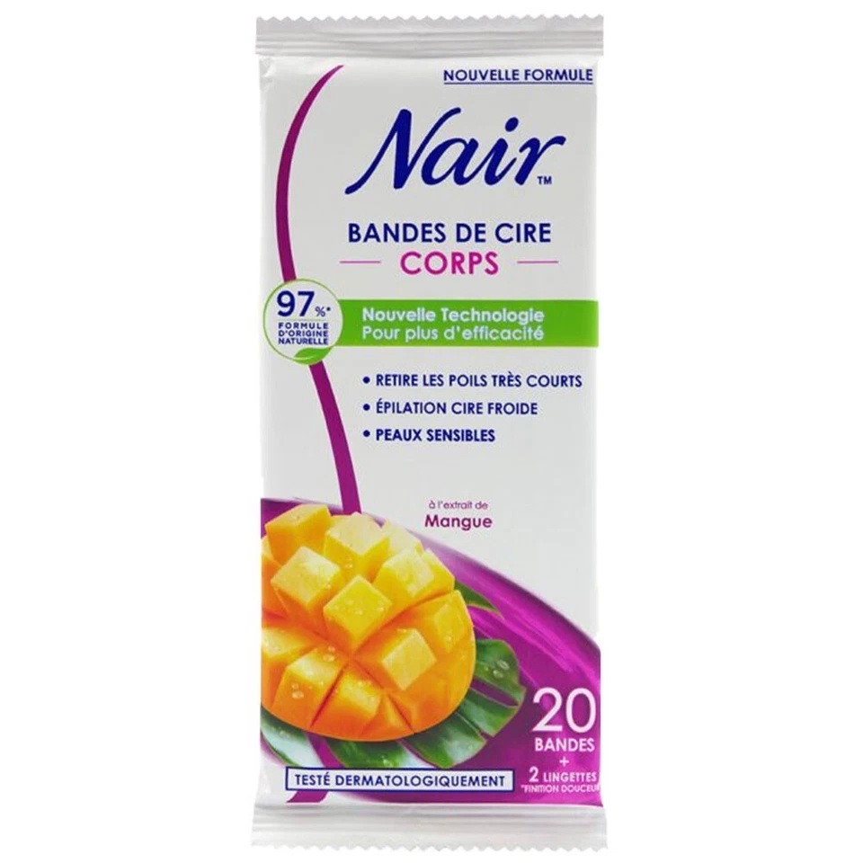 Nair Lot 4 x 20 Bandes de Cire Froide jambes Extrait de Mangue C5 - Photo 1/1