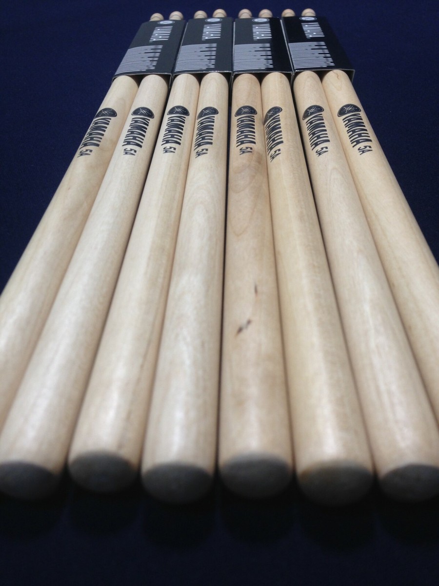 Premium Yamaha 5A Drum Sticks, All Maple Wood, Fits All Drums