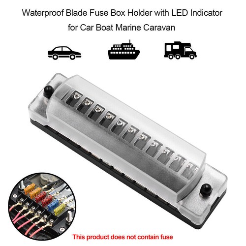 6/12Way Car Auto Power Distribution Blade Fuse Holder Box Block Panel Board 32V - Picture 18 of 20