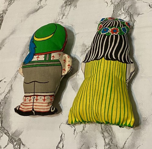 Vintage Cloth Fabric Stuffed Souvenir Dolls International Dutch Hawaii 5.5" - Picture 2 of 4