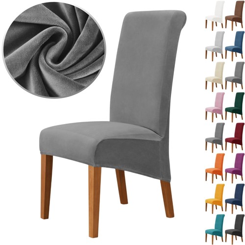 Large Velvet Dining Chair Cover Seat Slipcover Removable Stretch Chair