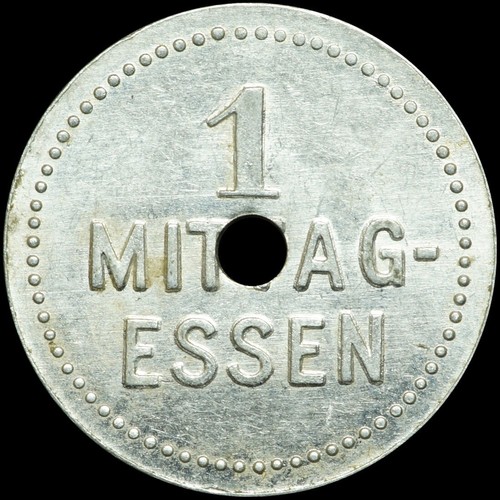 ESSENMARKE: 1 Mittagessen. BRAUEREI HIRSCHENBRÄU MICHEL UNTERSTEINBACH / BAYERN. - 第 2/2 張圖片