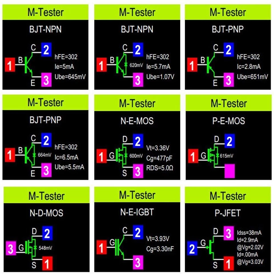 LCR-T7 Transistor Tester Diode Triode TFT Capacitance Meter NPN PNP MOSFET - Bild 4 von 4