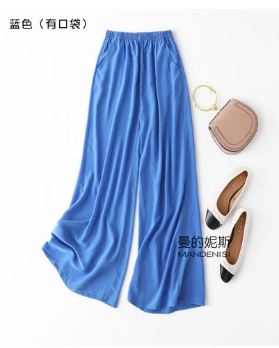 Damen 100 % Seide Maulbeere weites Bein Hose Abend Komfort Palazzo lose Hose - Bild 2 von 39