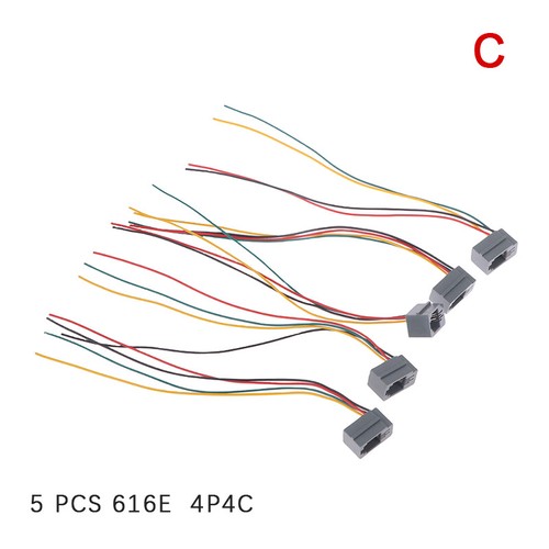 5PCS 616E 623k 616M 641D RJ11\RJ12\RJ45 Female Socket for Phone With Cable 15cm - Afbeelding 15 van 16