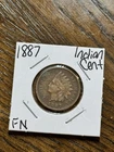 1887 Indian Head Cent Penny FN Fine Better Date US 1c Type Coin (Raw18579)