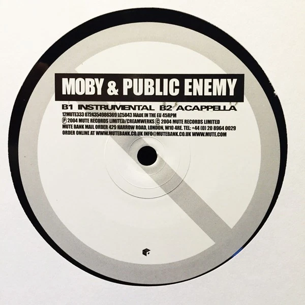 Rare! MOBY & PUBLIC ENEMY Make Love Fuck War 2004 UK MUTE 12" & STICKER! NM - Image 3 of 4