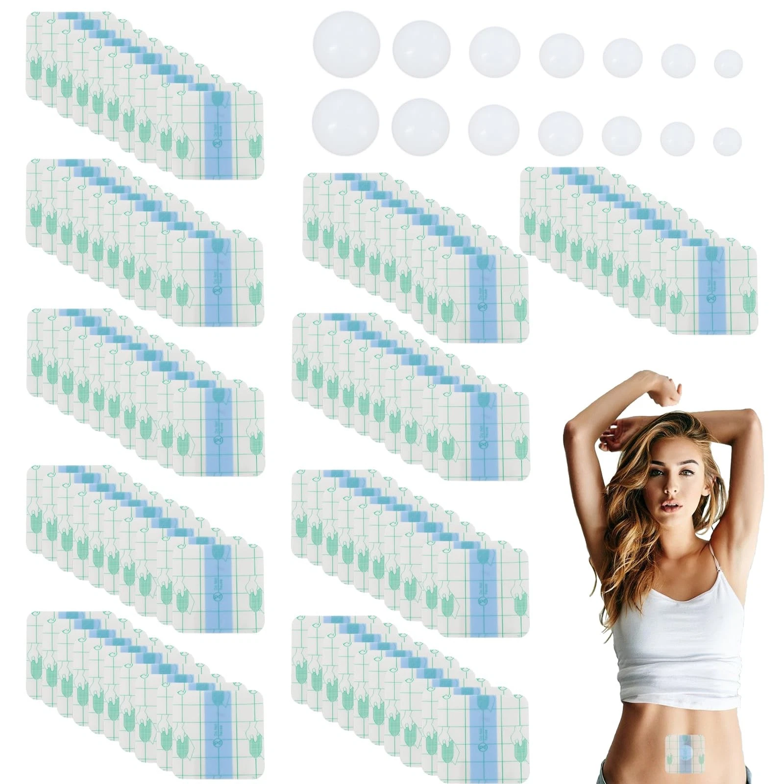 14 PCS Belly Button Plug Set Soft Silicone Tummy Tuck Tapes Trainer White - product detail image 1