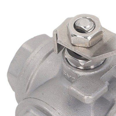 3 Way Ball Valve 1/2in DN15 304 Stainless Steel Female Thread L Type Manual SET