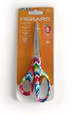FISKARS GRADUATE SCISSORS, ADULT SIZED/TEENS,MULTICOLOR GRIPS ALL-PURPOSE -NEW