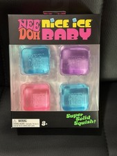 NeeDoh Nice Ice Baby 4-Pack Mini Cubes Authentic Squishy Fidget Toy Nee Doh