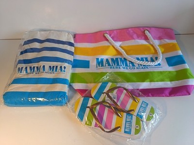 Mamma Mia Here We Go Again VIP Gift Pack Merchandise Tote Bag Flip-Flops & More