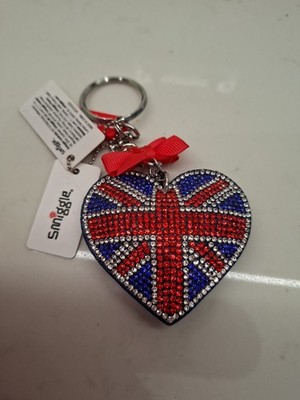 Schlüsselanhänger Smiggle Union Jack Diamanté Red Bow Navy Gloss