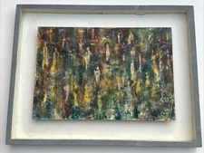 MID CENTURY PAINTING ABSTRACT EXPRESSIONISM 1950'S MODERNIST NEW YORK SILBER