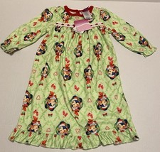Disney Minnie Mouse Nightgown Green Red Christmas Wreath Pajamas Size 2T NWT
