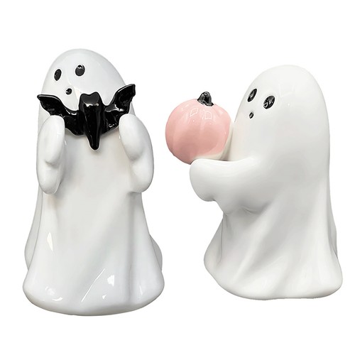 Ghost Statue Cute Spooky Halloween Ghost Pumpkin Figurine Ornament Decoration - Picture 2 of 7
