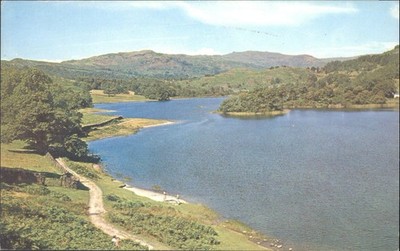 Vintage Rydal Wasser Postkarte Lake District topographisch PT21110