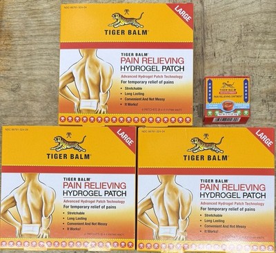 Tiger Balm Large Patch 3 Pack X 4 Patches With Free 4g Ointment Free Shipping