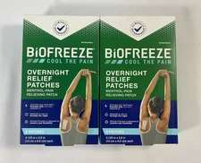 Biofreeze Overnight Pain Relief Patches Joint and Muscle Pain Relief x2 boxes