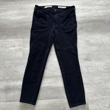 Anthropologie Pilcro Corduroy Pants Women 31 High Rise Skinny Dark Blue Chino