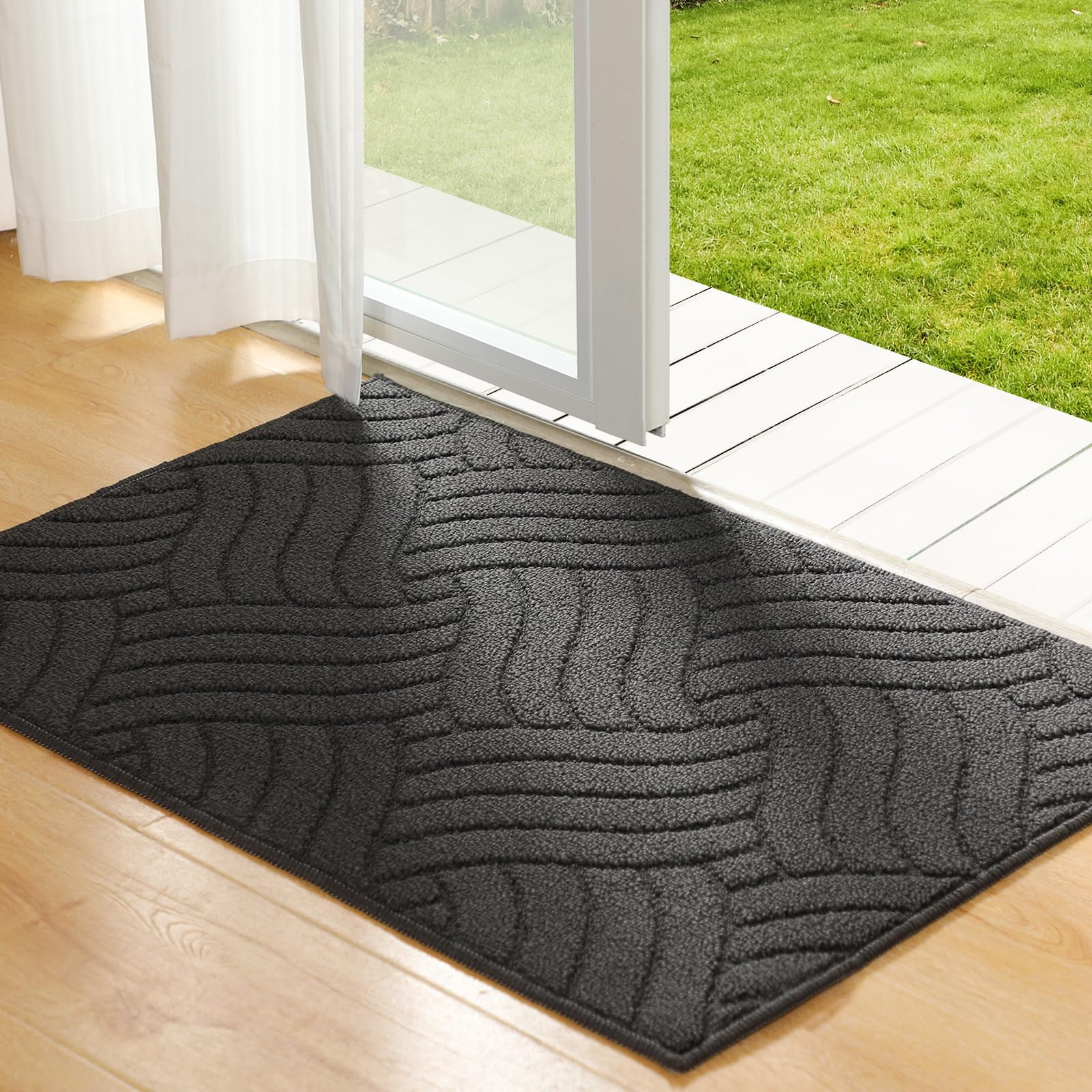 32x48 Indoor Non-Slip Absorbent Front Door Mat Resists Dirt and Moisture