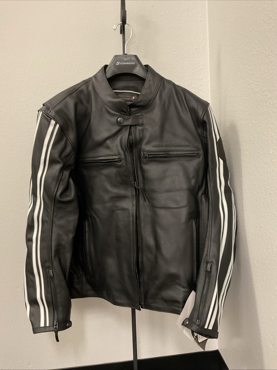 BMW TwinStripes Leather Jacket Black/White | Large | eBay