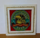 Vintage Moosehead Beer Canadian Lager Carnival Glass Sign 6” x 6” Man Cave Bar