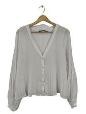 ZARA Camicetta aderente Donna Camicetta a blusa Taglia IT 44 bianco stile casual