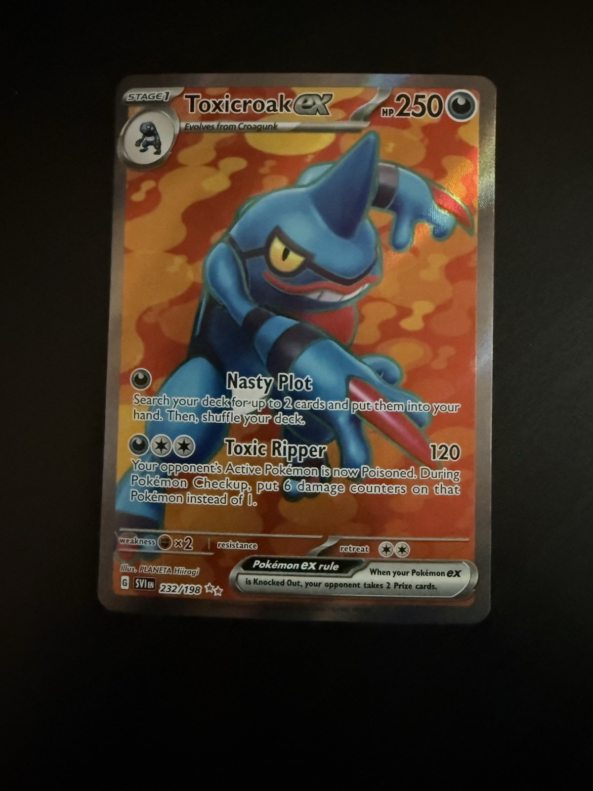 Pokémon TCG Toxicroak ex 232/198 Scarlet & Violet Ultra Rare Holo Full Art Card