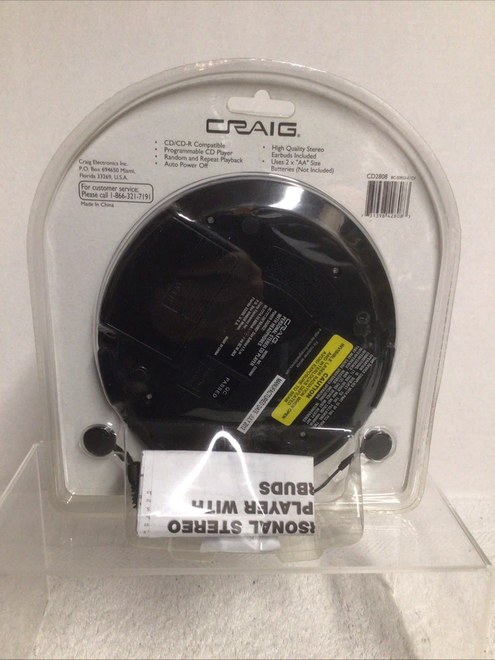 Reproductor de CD portátil personal Craig CD2808 con auriculares estéreo azul SELLADO NUEVO Foto 2 de 4