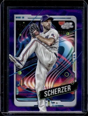 2024 Topps Chrome Cosmic #69 Max Scherzer Purple Nebula Refractor #/150