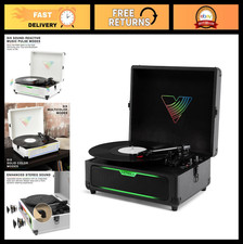 Illuminated Suitcase Record Player with 18 RGB Light Effects, Bluetooth, Stereo