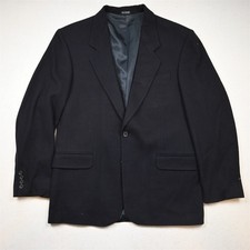 Oscar de la Renta 40R Navy Blue Wool Cashmere Flannel Blazer Jacket Sport Coat
