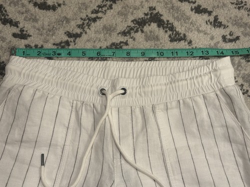 ATHLETA Stripe Bali Linen Crop Women’s Pants White Gray *Size 4 P* - Picture 6 of 8