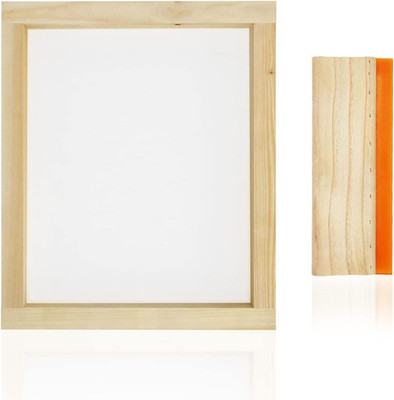 10 X 14 Inch Wood Silk Screen Printing Frame with 110 White Mesh and 1 Piece 4 X