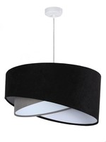 HäNgeleuchte HäNgelampe Rund D: 50 Cm E27 Schwarz Grau Stoff Velours Optik