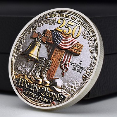 US Veteran 250 Years Freedom Medal 1776-2026 Eagle Patriotic