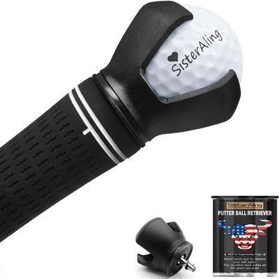 3-Prong Golf Ball Retriever Grabber Pick Up,Back Saver Claw Put on Putter Grip,S