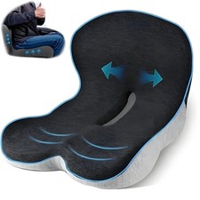 Memory Foam Seat Cushion W/Lumbar Support Pillow For Back Sciatica Pain Relief