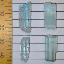 Beryl Aquamarine crystals natural raw loose gemstones specimens Shigar 36.8ct
