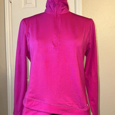 Layer 8 Women s Quarter Zip Athletic Top Fuchsia Size Medium Moisture-Wicking
