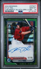 2024 Bowman Kyle Teel 1st HTA Green Lava Auto 57/99 PSA 10 White Sox WBC