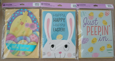 NWT Hallmark Easter Cards Lot 3 Packs - 18 Cards Total with Envelopes