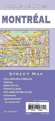 Street Map of Montreal, Quebec, Canada, by GMJ Maps