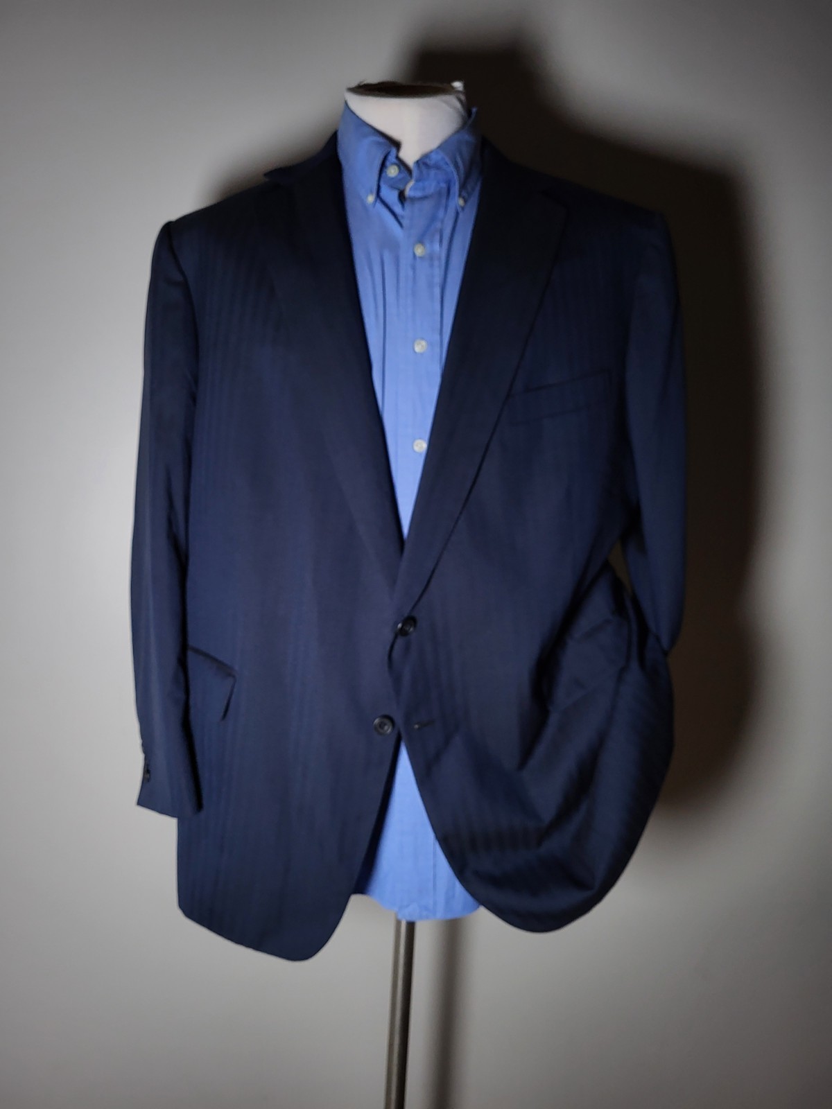 FILA 46S Vintage Saville Row Kilgour Stansbury Francese Blu Striscia 2pz Tuta Giacca Pantaloni