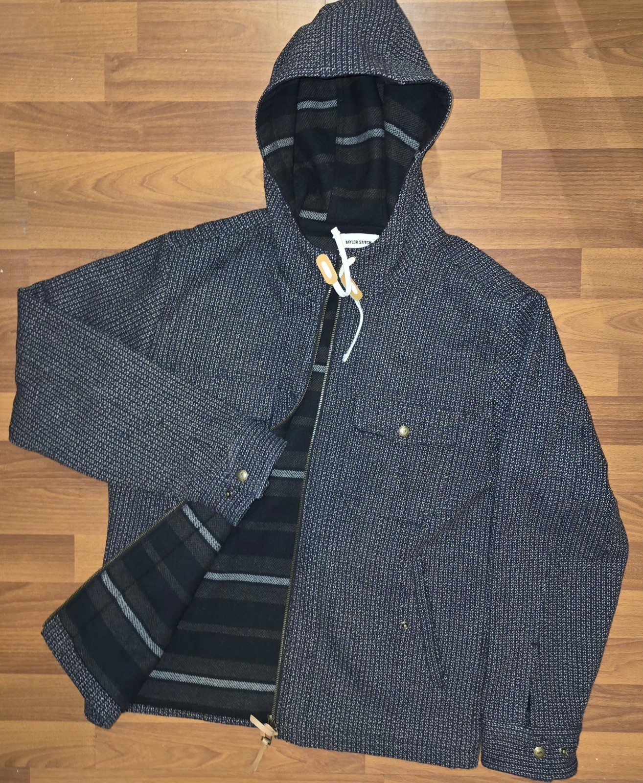 Taylor Stitch Men's Size Med Large Winslow Hoodie Jacket Birdseye Beach Cloth