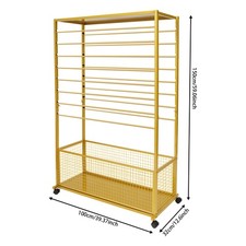 16-Tier Double-Sided Ribbon Holder Organizer Rack Ribbon Storage Holder W/ Wheel