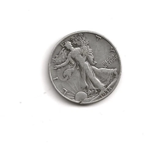 1938-P Walking Liberty Half Dollar  no combined shipping oBV RIM DAMAGE