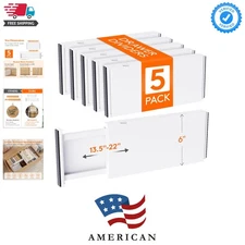 6" High Adjustable Drawer Dividers, 5 Pack - Ideal for Home & Office Organizing