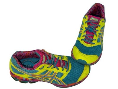 Asics Gel Frantic 7 Running Shoes Women Size 7 Neon Blue Pink